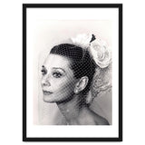Audrey Hepburn with Veil, Classic Hollywood Glamour Photography, Black and White Icon Portrait thumbnail