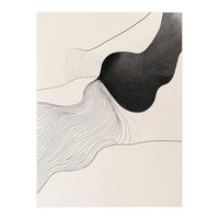 Abstract Black And White Organic Flowing Lines Art (Print Only)