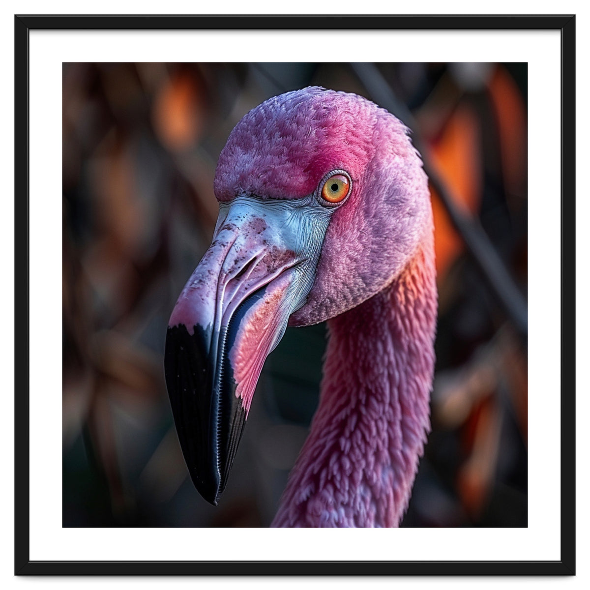 Close Up Of A Pink Flamingo Bird Face