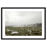 Remaining snow in the late summer greenfield - Iceland thumbnail