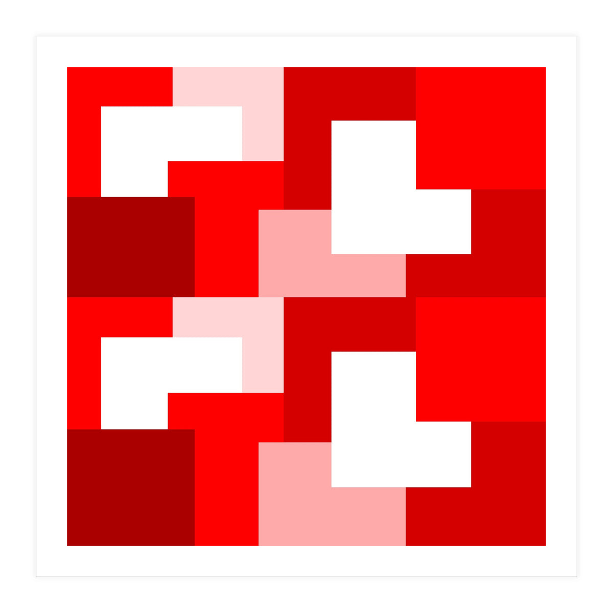 Red Abstract Square Tiles (Print Only)