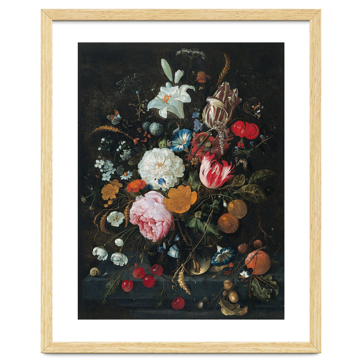 Jan Davidsz. de Heem (Utrecht, 1606-Amberes, 1683/4). Flowers in a glass Vase with Fruit (ca. 166...