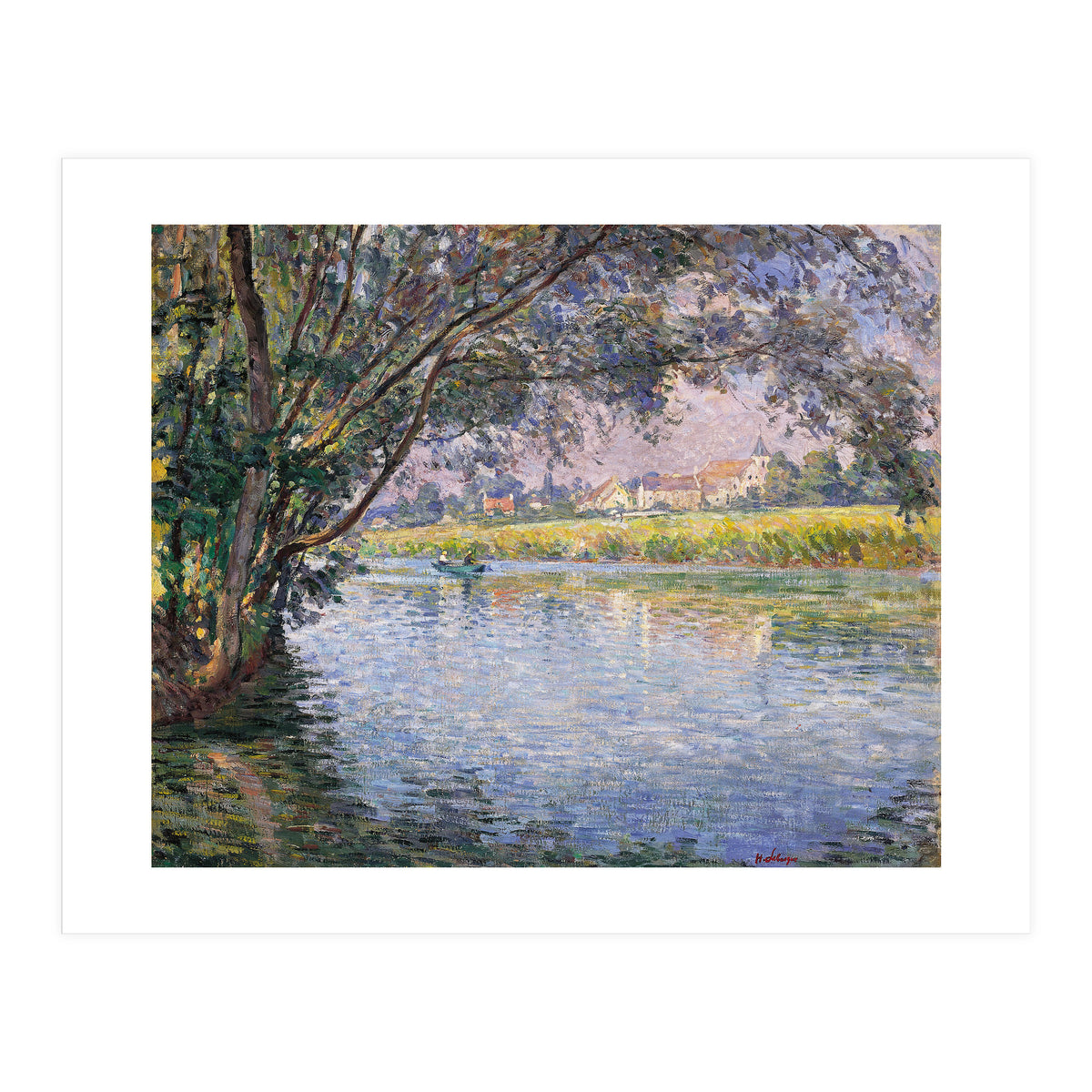 Henri Lebasque (Champigné, 1865-Le Cannet, 1937). Banks of the RIver Marne near Montévrain (ca. 1... (Print Only)