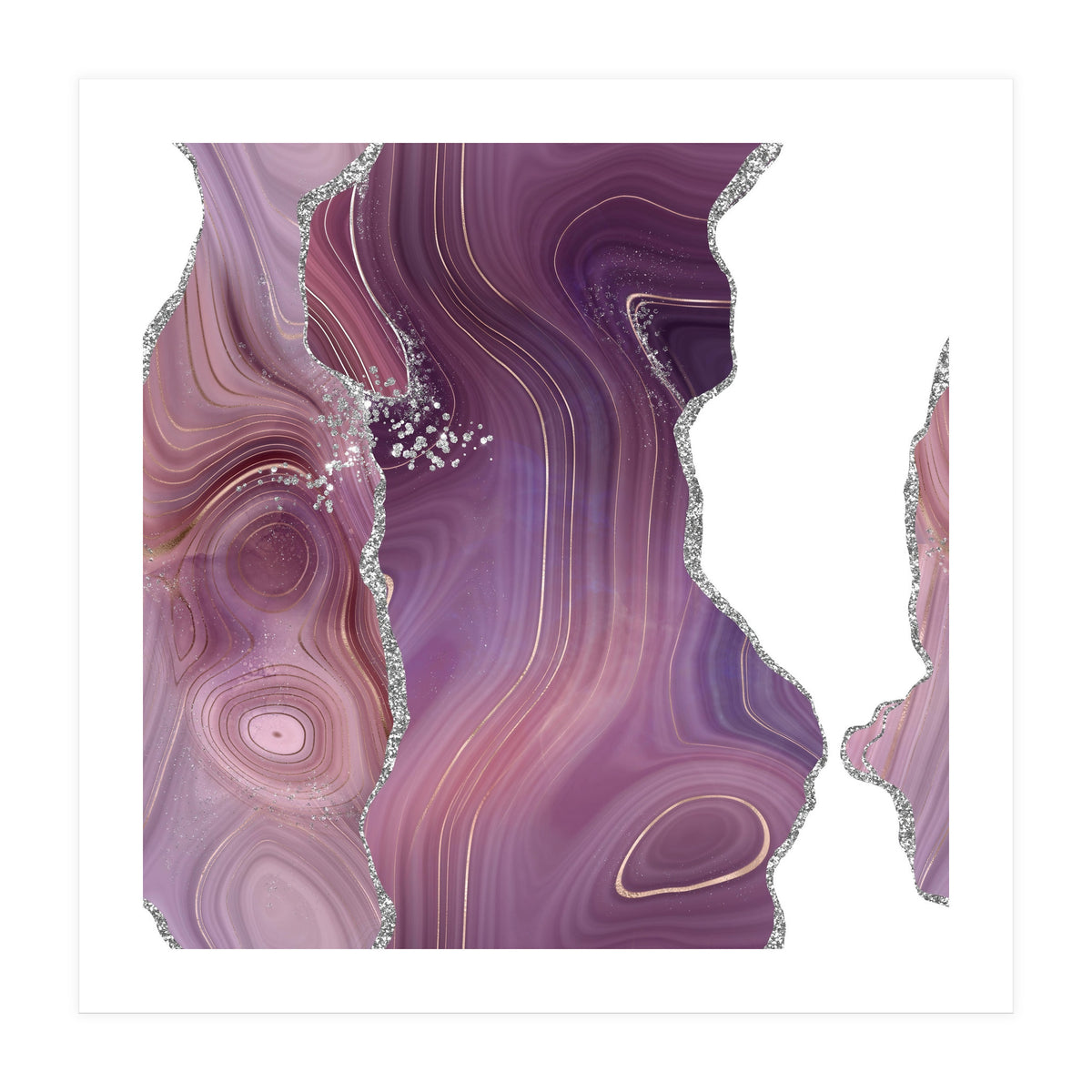 Mauve & Silver Agate Texture 05 (Print Only)