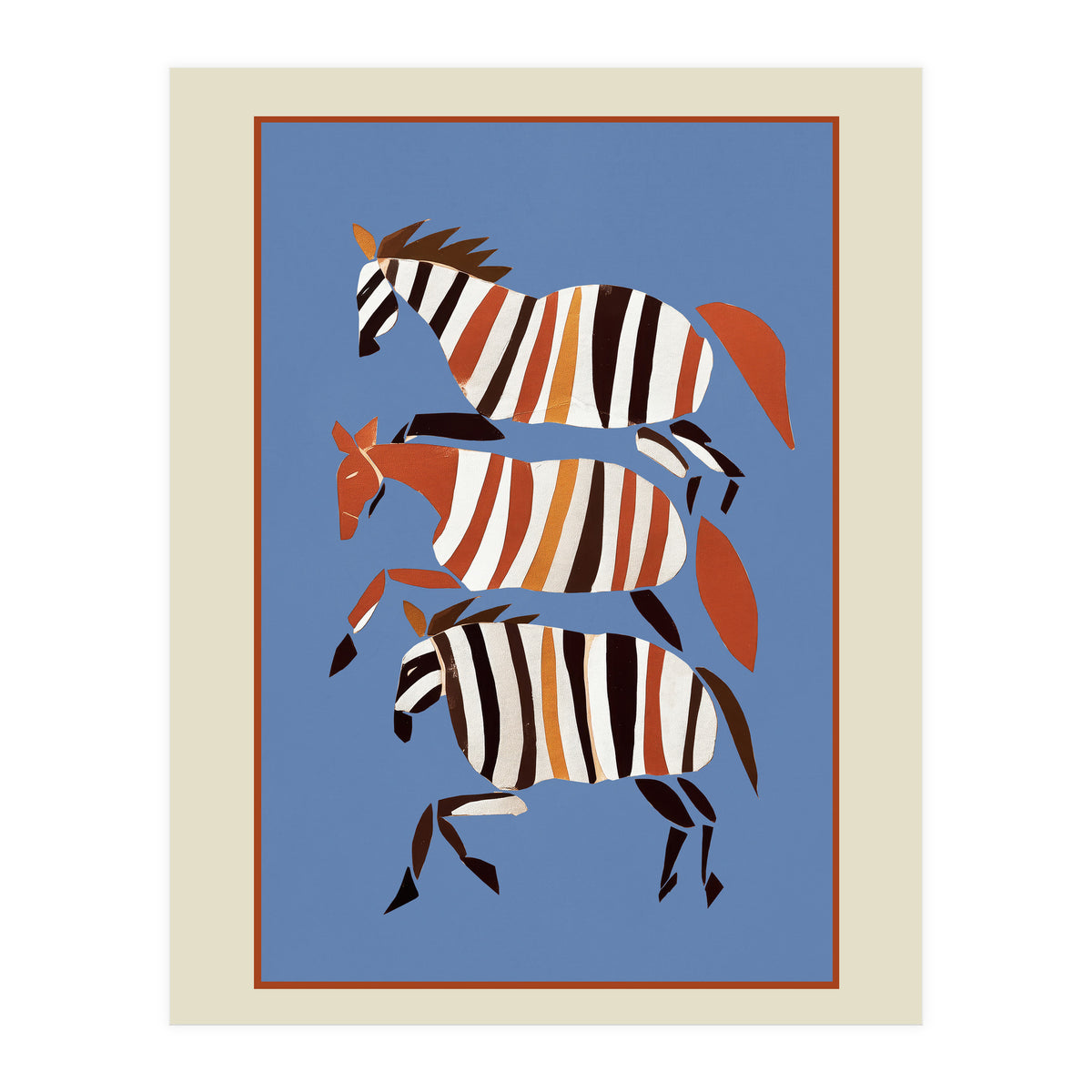 Striped Running Horses (Print Only)