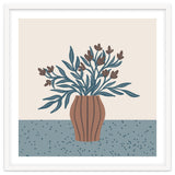 Brown Flowers in a Vase – Minimalist Floral Still Life thumbnail