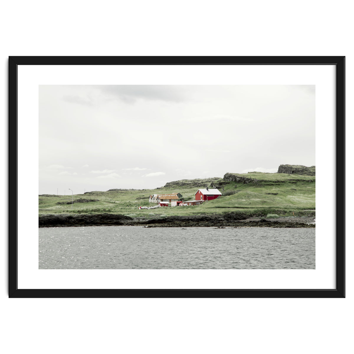 Red house on the shore - Iceland