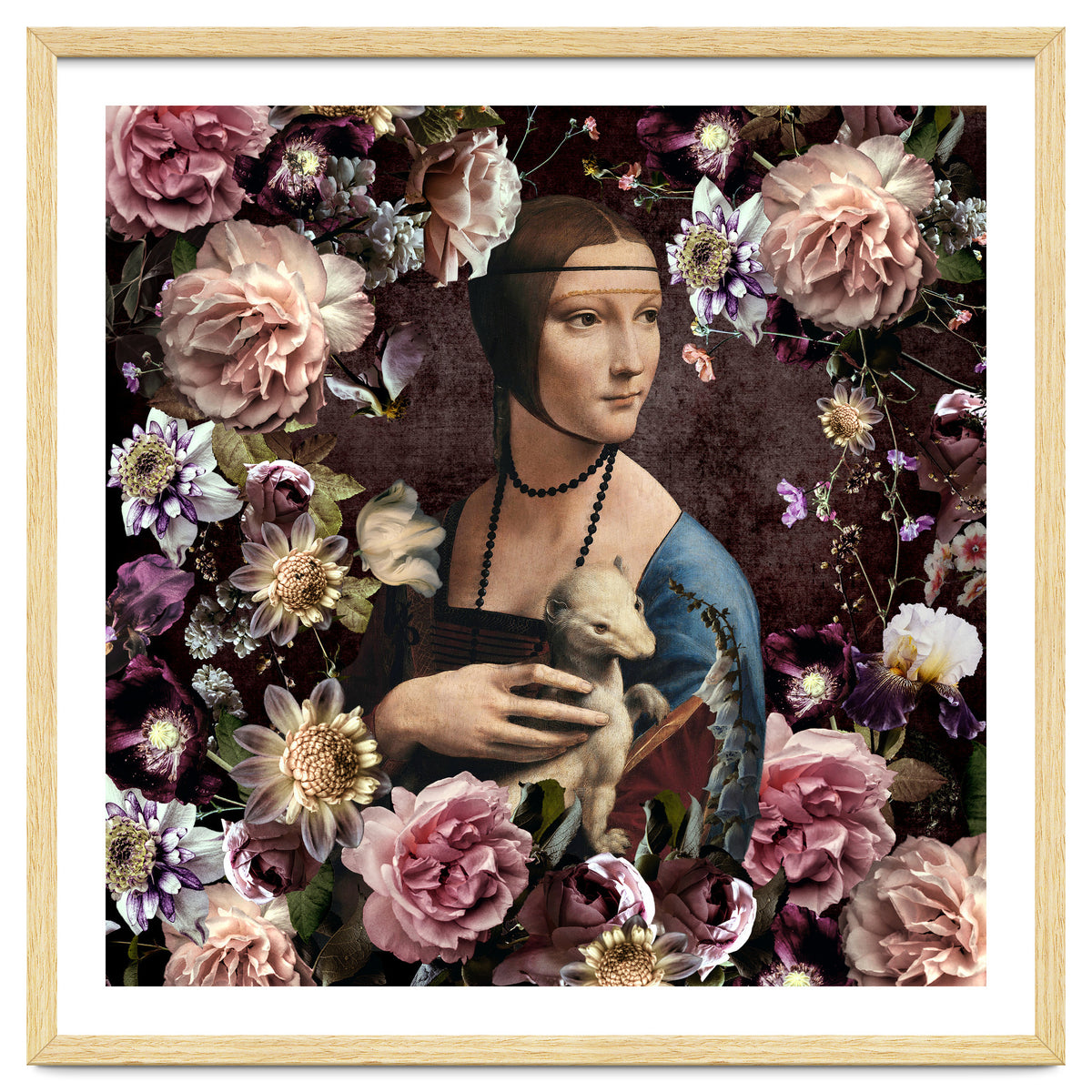 Woman with Ermine And flowers