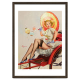 Pinup Girl In Rickshaw Experiencing Sudden Wind thumbnail