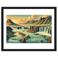 Vintage Iceland, Landscape Poster