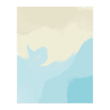 Mellow, Abstract Powder Blue Pastel Pearl Painting, Modern Simple Minimal Waves (Print Only) thumbnail
