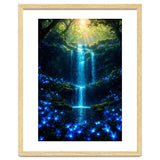 Ethereal Blue Waterfall: Magical Forest Oasis thumbnail