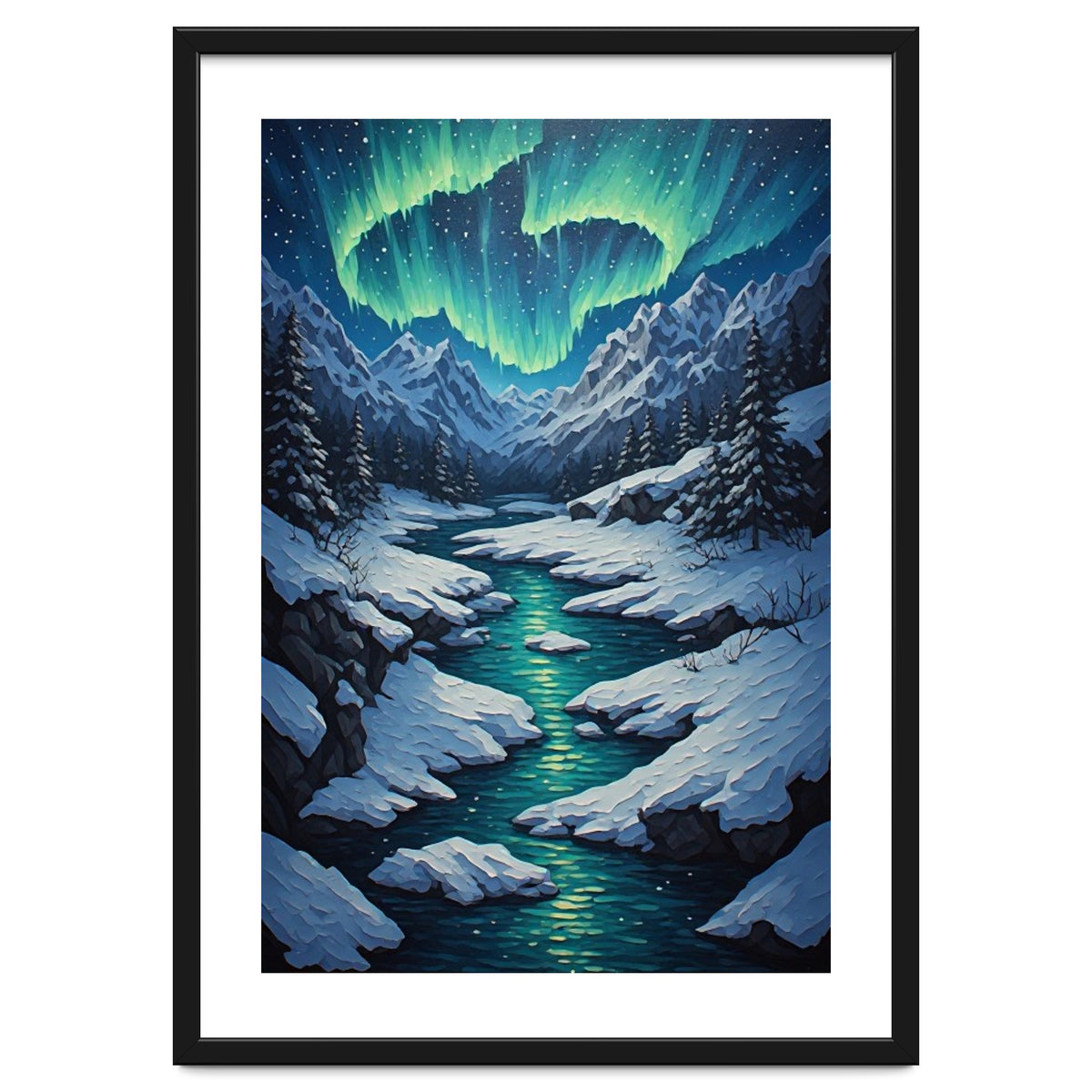 Ethereal Northern Lights: Arctic Winter Valley