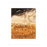 Coffee Beach, Ocean Sea Beachy Tropical Summer, Travel Painting Nature Landscape Waves People Sand (Print Only) thumbnail