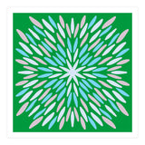 Petal Burst - green, blue, beige (Print Only) thumbnail