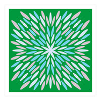 Petal Burst - green, blue, beige (Print Only)