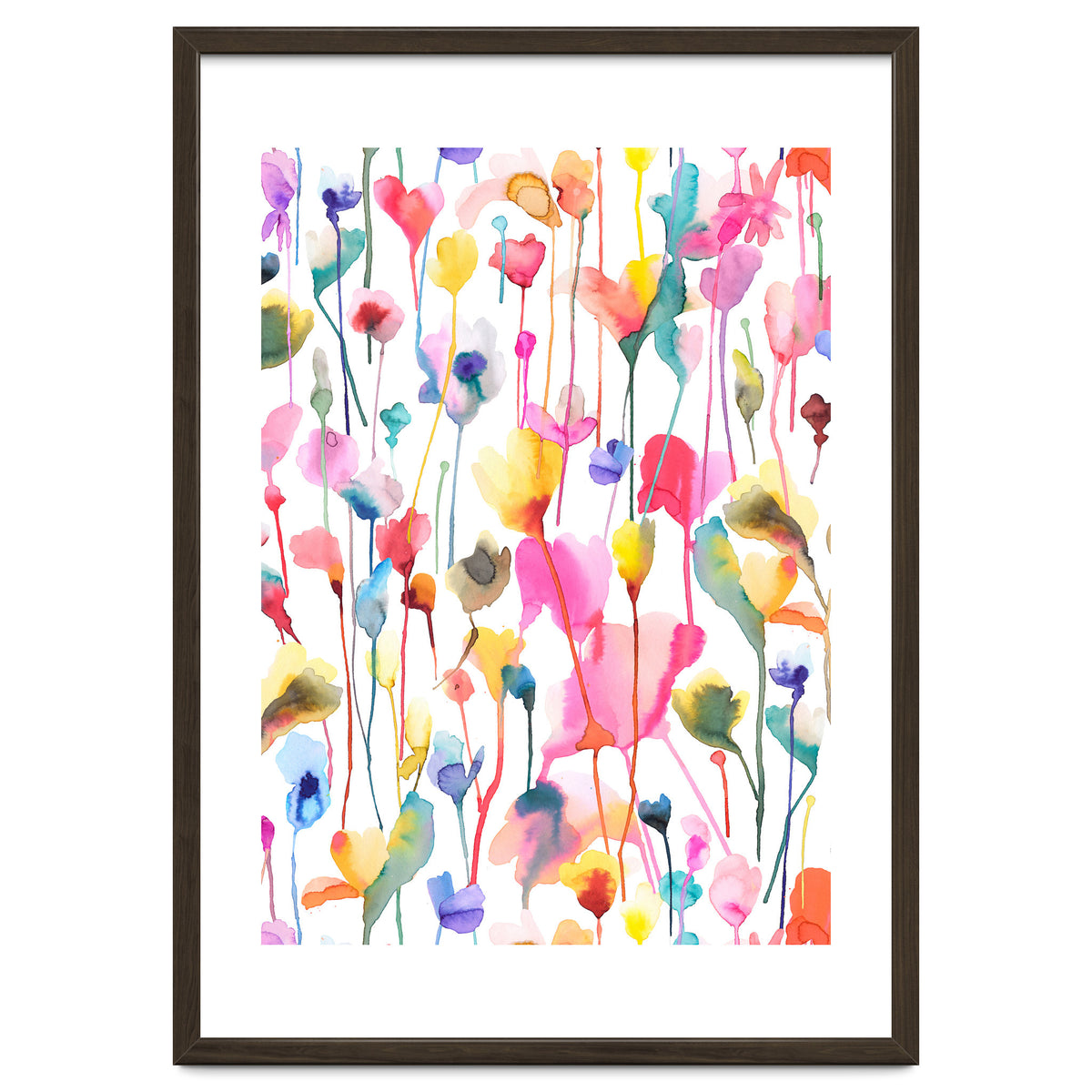 Watercolour Colourful Wild Flowers