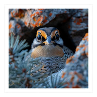 Close Up Falcon Eye Detail In Nest (Print Only)