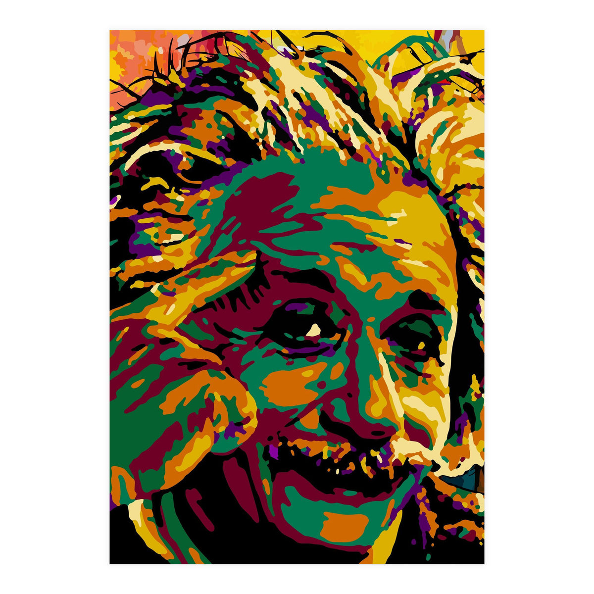 Albert Einstein Colorful Abstract 2 (Print Only)