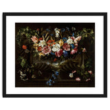 Juan de Arellano / 'Garland of Flowers with Landscape', 1652, Spanish School. thumbnail