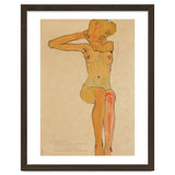 Seated female nude with raised right arm,1910 Gouache,. thumbnail