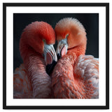 Two Flamingos Together Showing Affection thumbnail