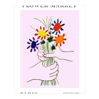 Paris Flower Market Picasso Style Art (Print Only)