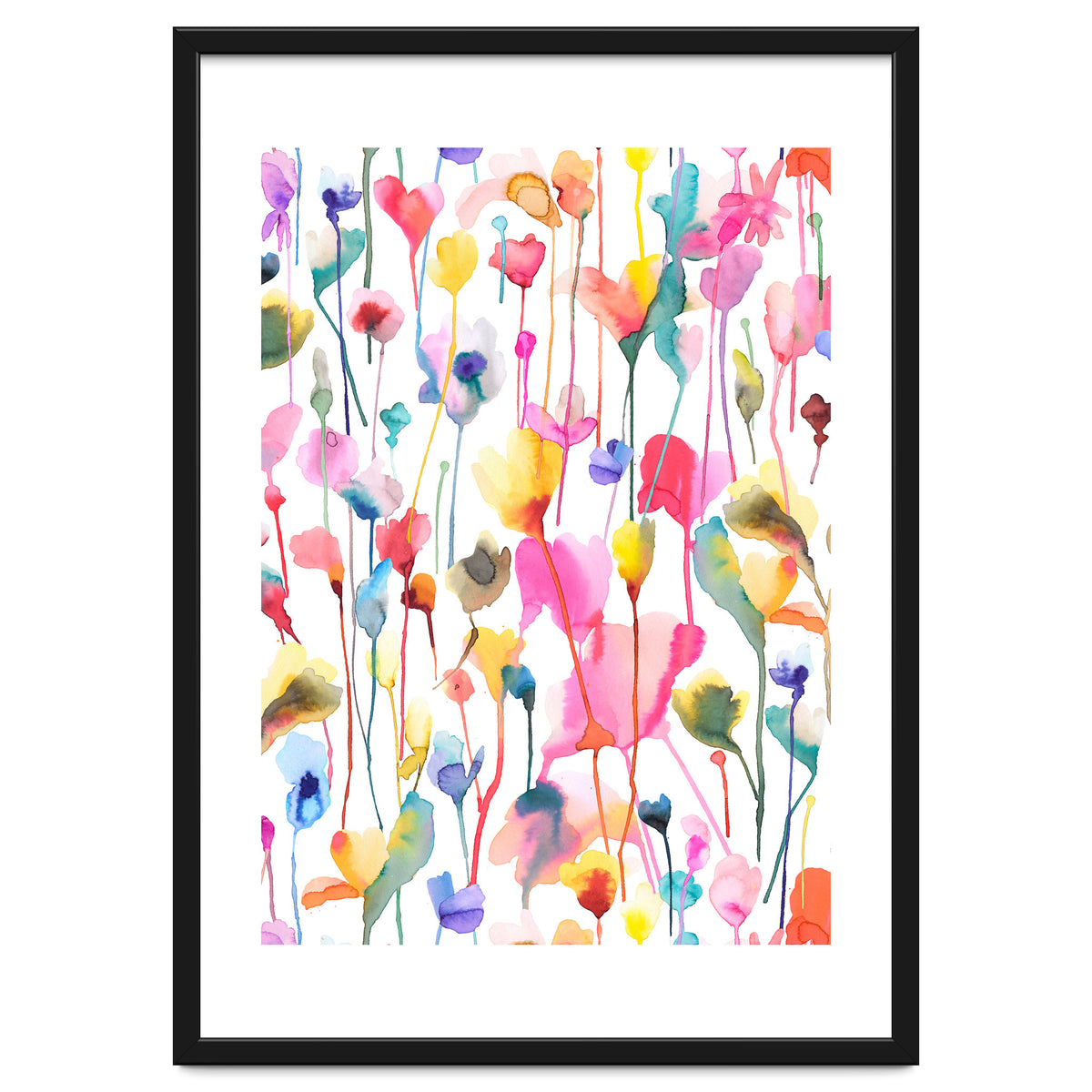 Watercolour Colourful Wild Flowers