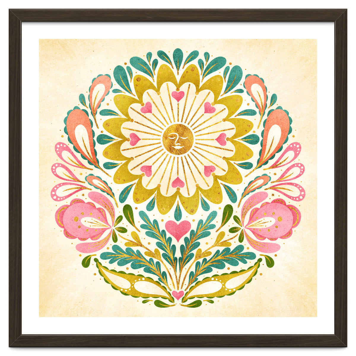 Solar Folk Art Mandala