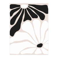 Floral Yin Yang, Scandinavian Nature Flowers Botanical Concept, Plants Blossom Positivity Neutral Minimalism (Print Only)