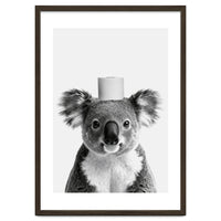 Koala, Toilet Paper Crown, Cute Animal Bathroom Art