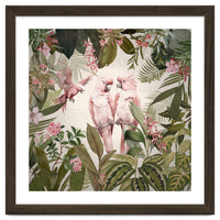 Pink Parrots Exotic Rainforest