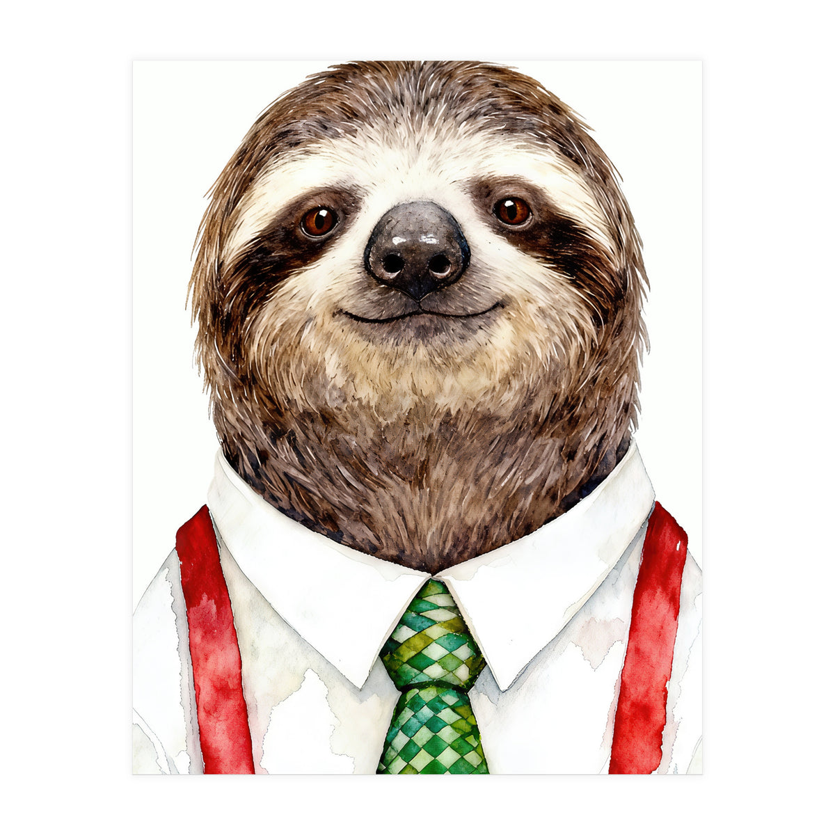 Sloth in the office Attire (Print Only)