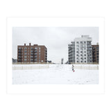 Walking with the dog on a snowy day (Print Only) thumbnail
