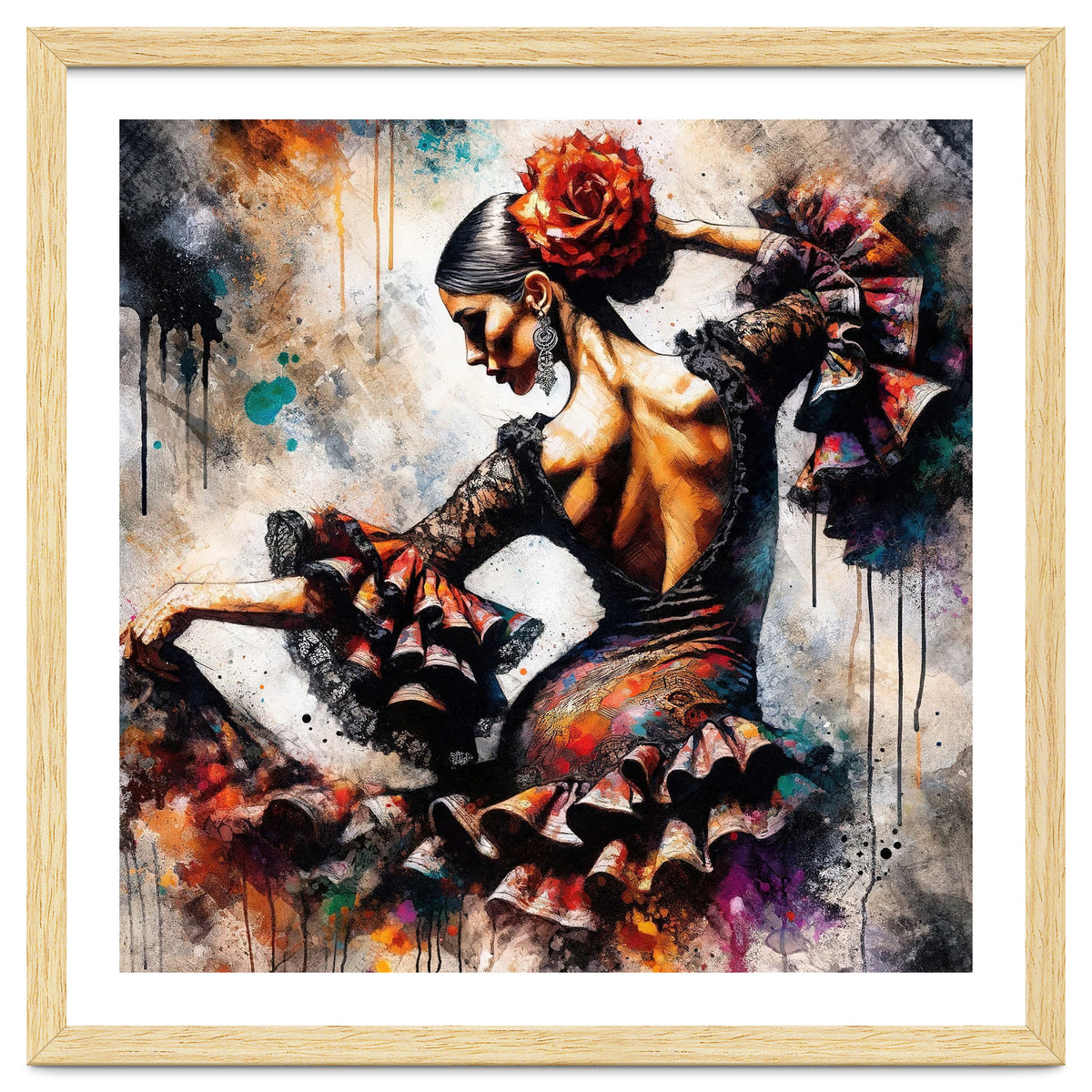 Watercolor Flamenco Dancer #4