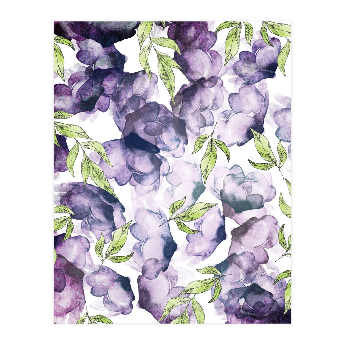 Watercolor + Ink Florals (Print Only)