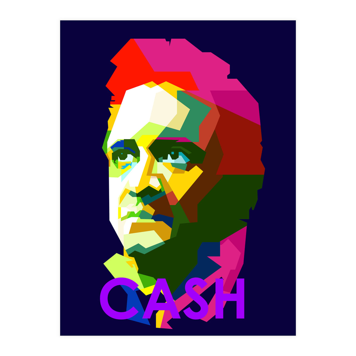 Johnny Cash Country Singer Pop Art WPAP (Print Only)