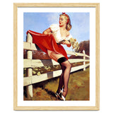 Pinup Girl Stacked On The Farm Fance thumbnail