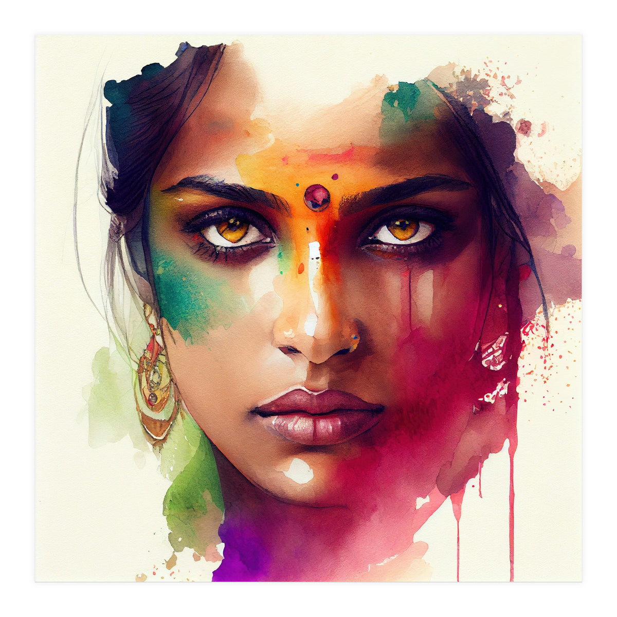 Watercolor Hindu Woman #2 (Print Only)
