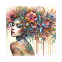 Dreamer with Floral Crown (Print Only)