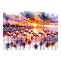 Flamingo Sunset On The Coast (Print Only)