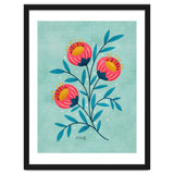 Teal And Coral Flowers thumbnail