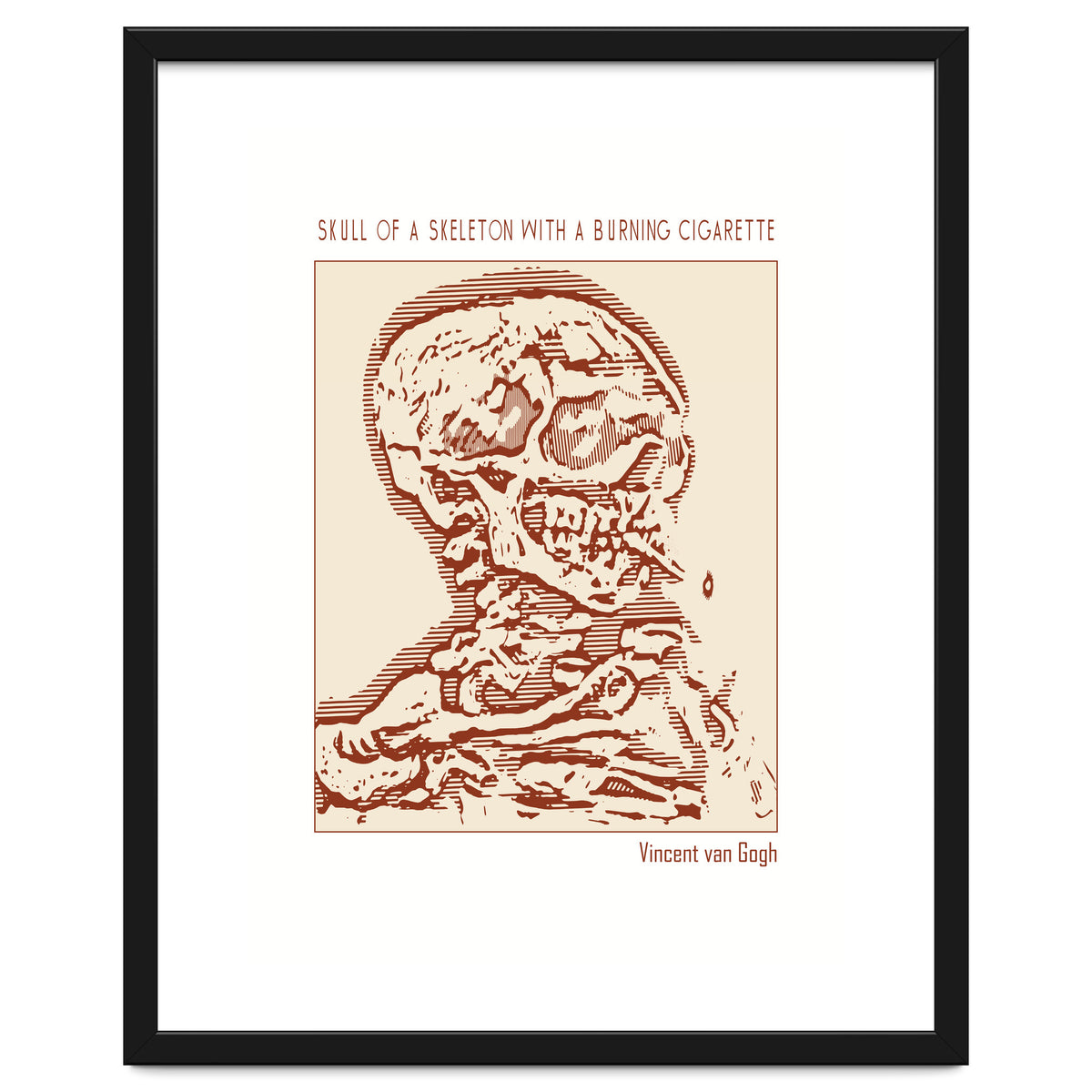 Skull Of A Skeleton With A Burning Cigarette