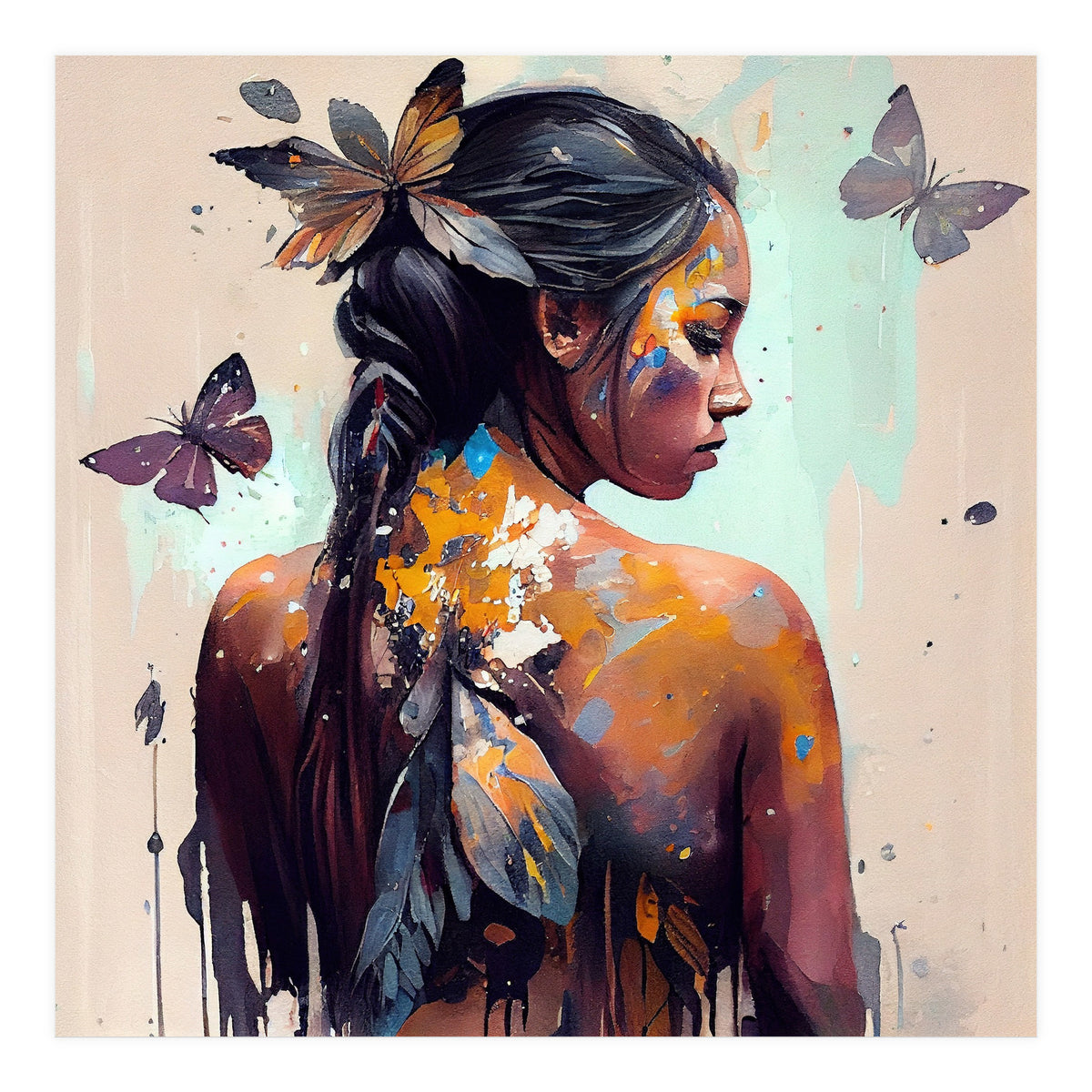 Powerful Butterfly Woman Body #2 (Print Only)