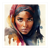 Watercolor Tuareg Woman #7 (Print Only)