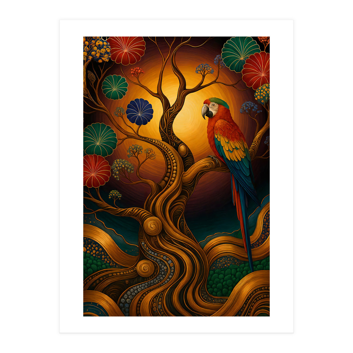Parrot in Retro Contemporary Aesthetics (Print Only)