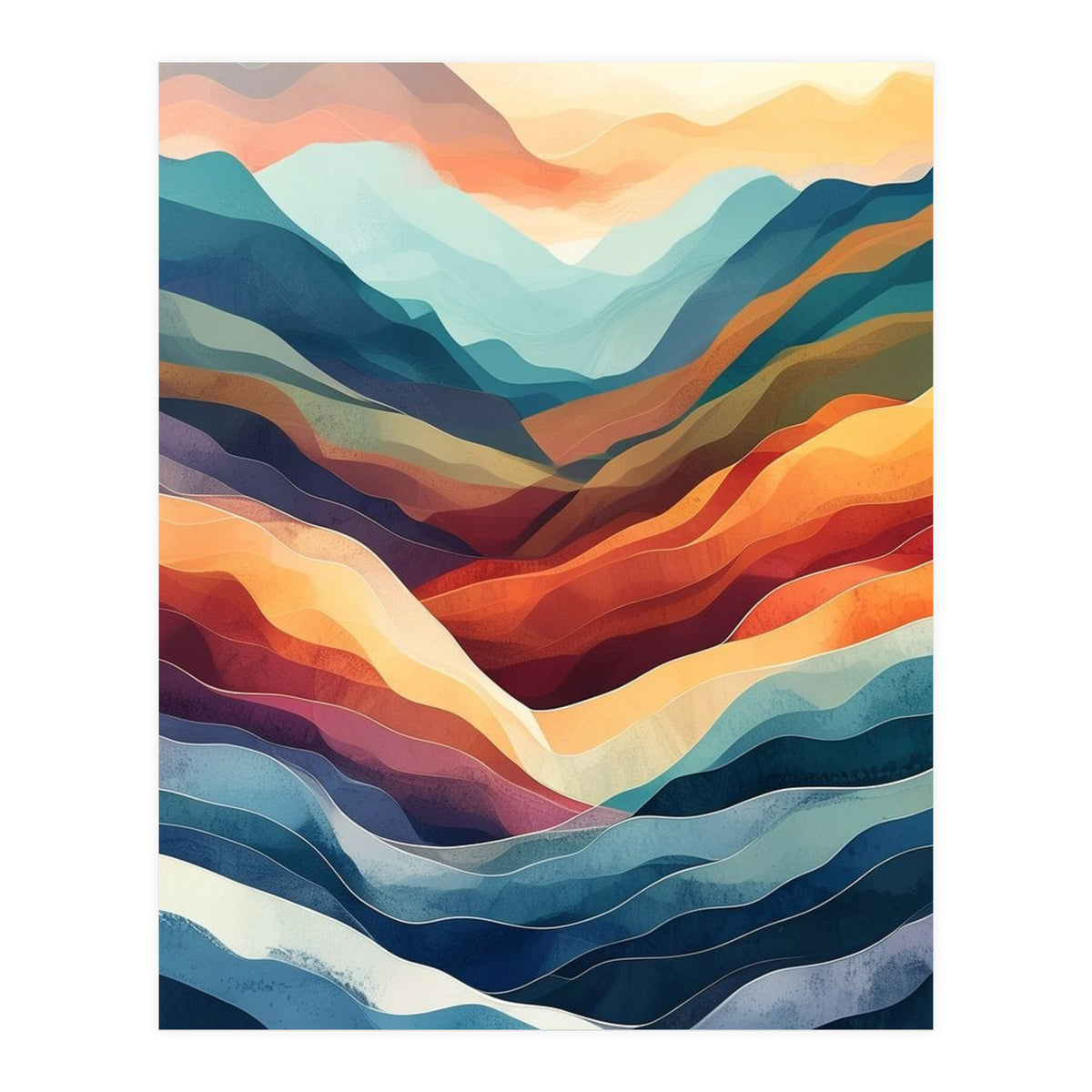 Abstract Ethereal Mountain Landscape (Print Only)