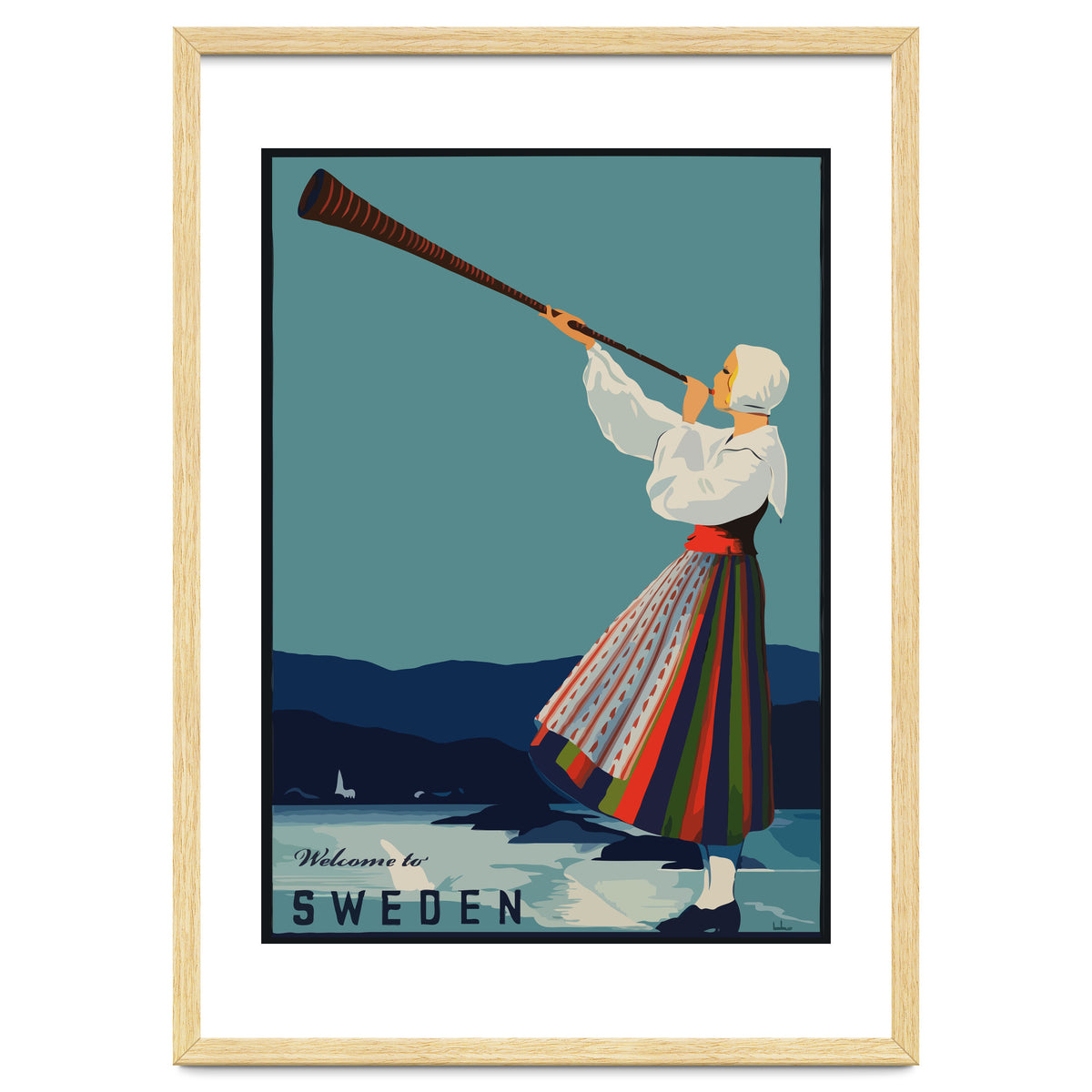 Sweden, Woman With Alp Horn