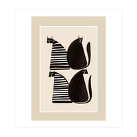 Minimalist Cats In Black And White (Print Only)