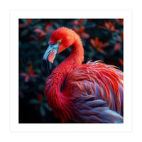 Vibrant Flamingo Bird Profile Majestic Pose (Print Only)